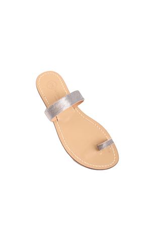 Silver pony hair Capri sandals Da Costanzo | ALLUCEFASCIAARGENTO